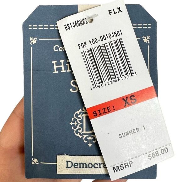 NWT Democracy Smocked Waist High Rise Flax Shorts - Picture 7 of 7